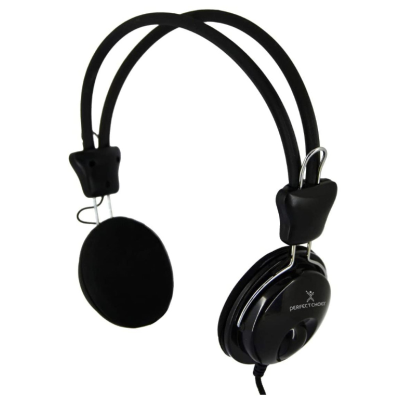 AUDIFONOS DIADEMA CON MICROFONO 3.5 MM SIN ADAPTADOR PERFECT CHOICE - NEGRO