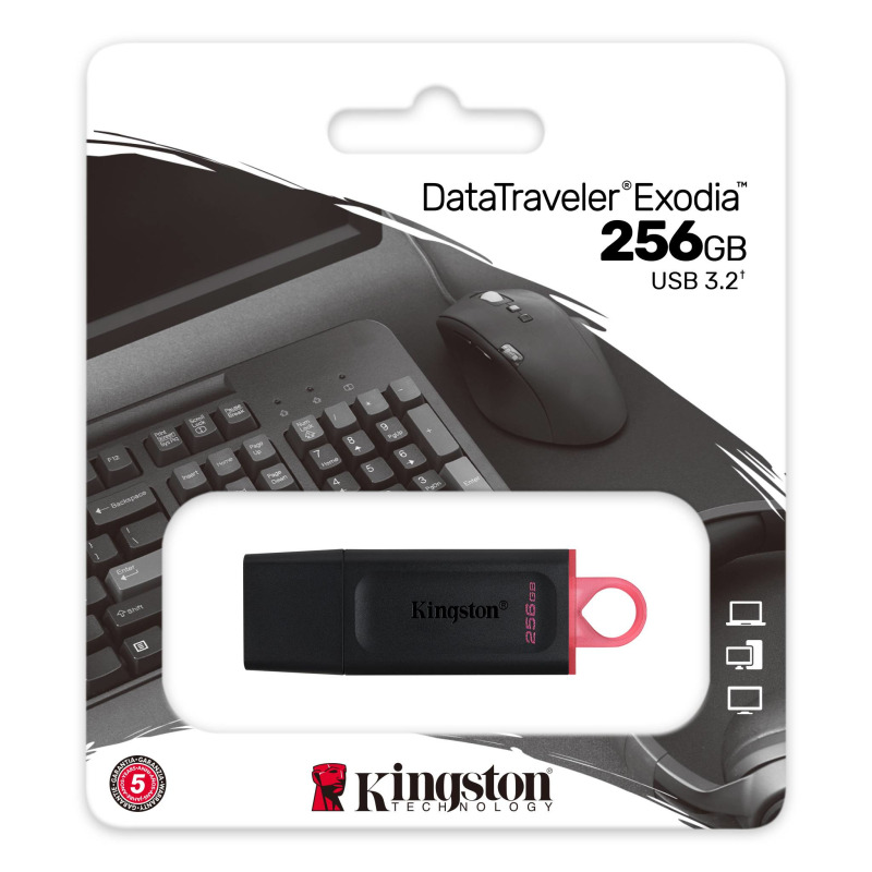 MEMORIA FLASH USB KINGSTON DATA TRAVELER EXODIA 256GB GEN 1 3.2 TIPO A NEGRO (DTX/256GB) image 7