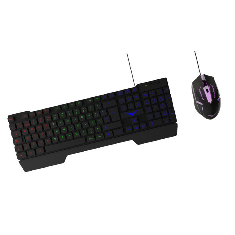 KIT 2 EN 1 NACEB (NA-0951) FALLEN,TECLADO,MOUSE,GAMING,1200 DPI,RETROILUMINADO,NEGRO