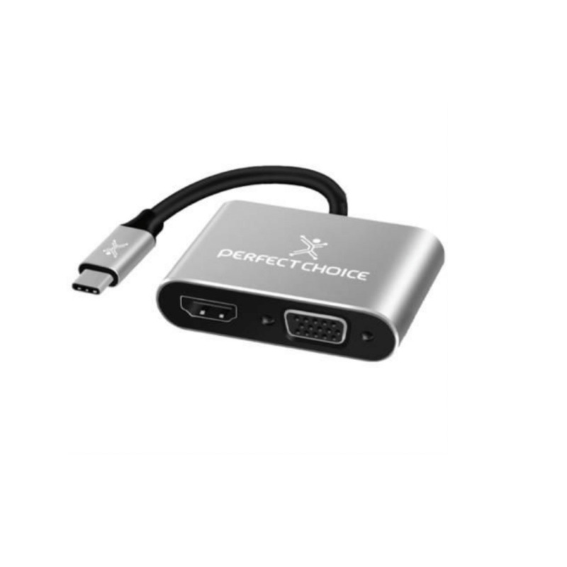 ADAPTADOR DE USB TIPO C A HDM1 / VGA PERFECT CHOICE