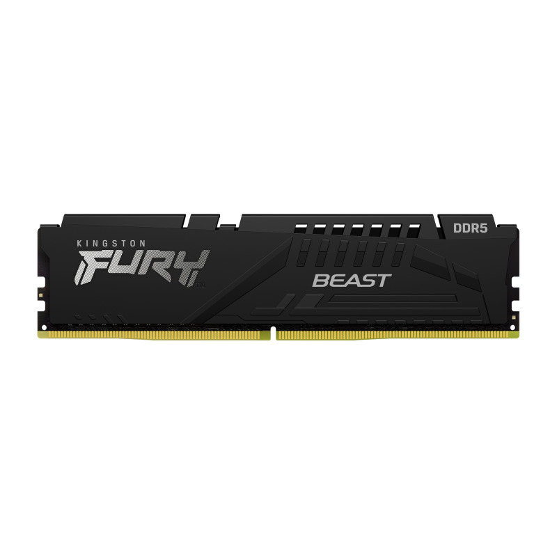 MEMORIA RAM KINGSTON DIMM DDR5 16GB 5600MT/S FURY BEAST BLACK XMP CL40 288PIN 1.25V C/DISIPADOR DE CALOR P/PC/GAMER/ALTO RENDIMIENTO (KF556C40BB-16)
