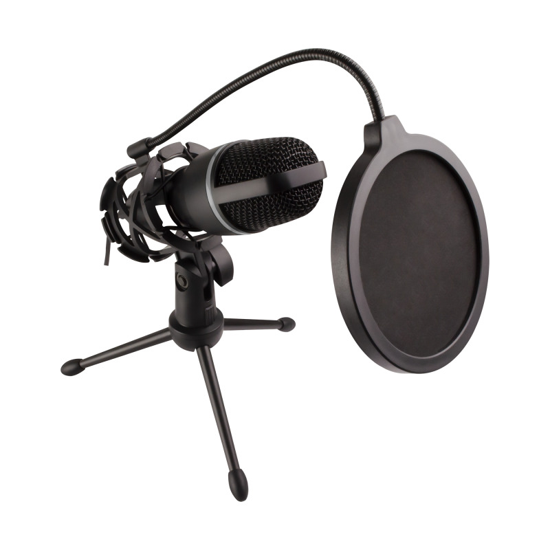 MICROFONO 3.5MM CON FILTRO Y TRIPIE PERFECT CHOICE NEGRO