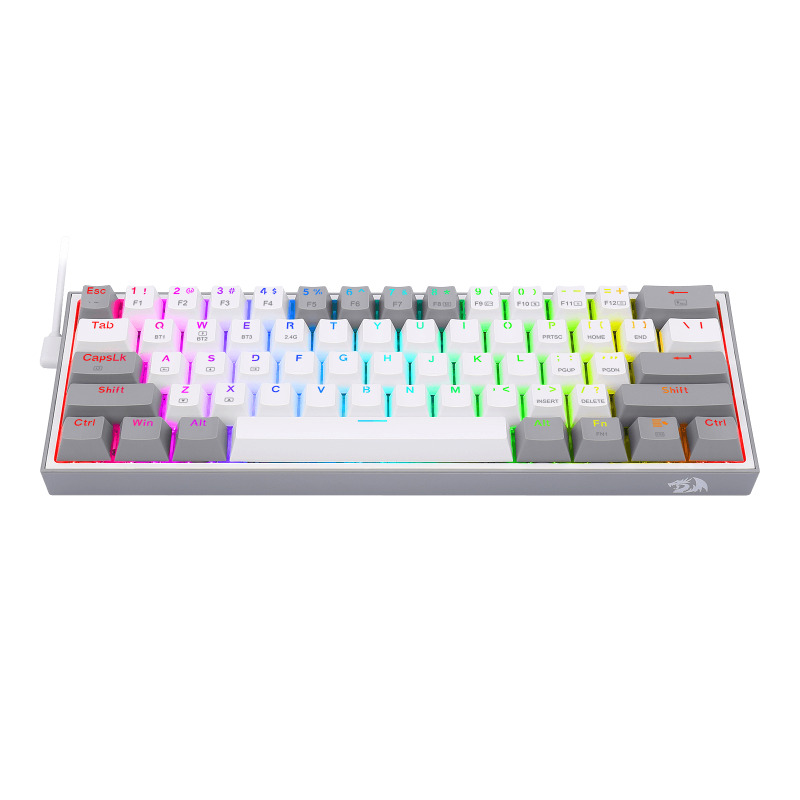 REDRAGON K616-RGB WG FIZZ PRO WHITE/GREY, Teclado mecanico 60%, multi-conexión image 5