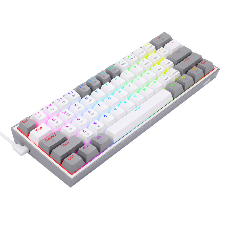 REDRAGON K616-RGB WG FIZZ PRO WHITE/GREY, Teclado mecanico 60%, multi-conexión image 8