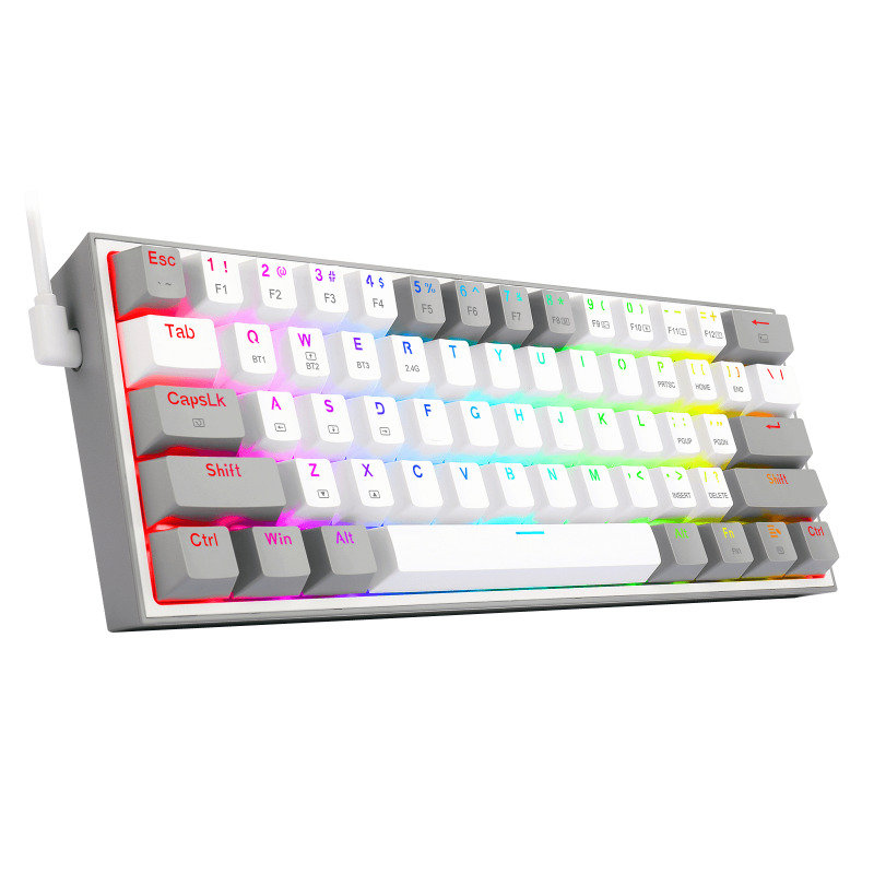 REDRAGON K616-RGB WG FIZZ PRO WHITE/GREY, Teclado mecanico 60%, multi-conexión image 9