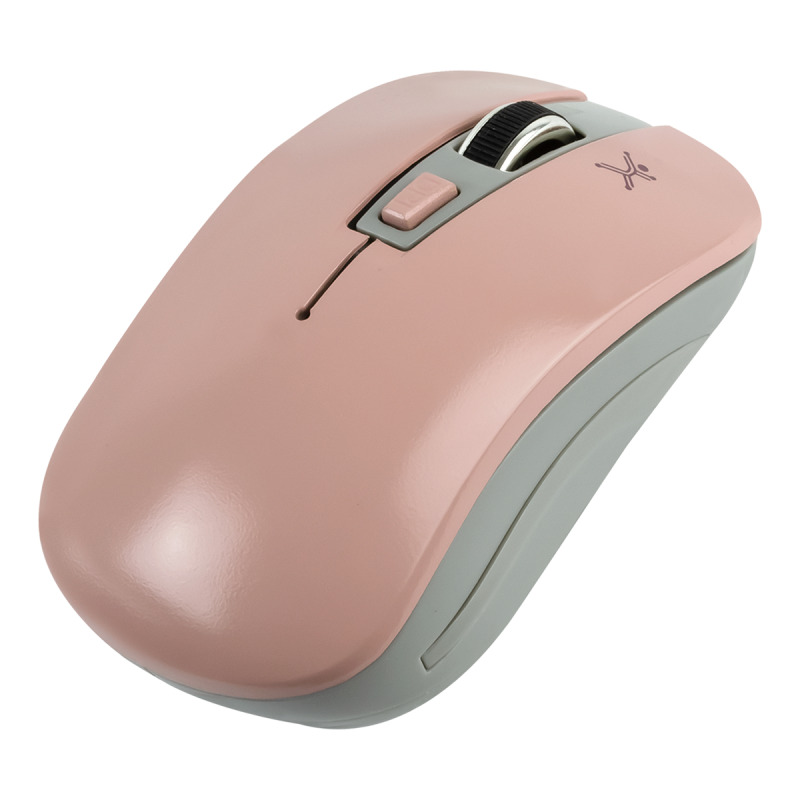 MOUSE INALAMBRICO OPTICO 800 A 1600 DPI SIMETRICO DONGLE USB PERFECT CHOICE ESSENTIAL - ROSA