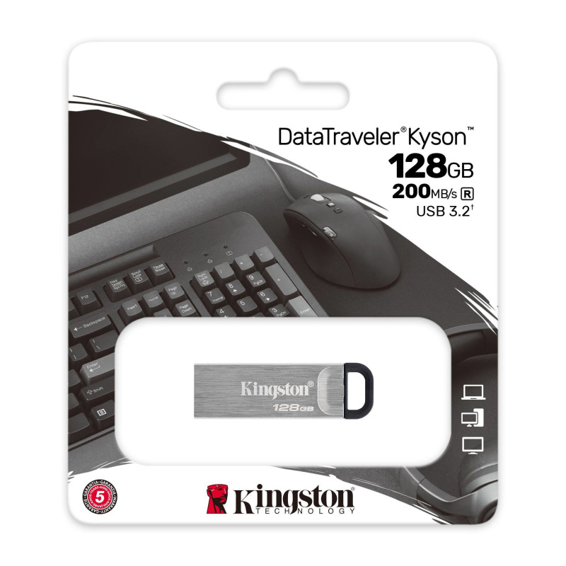 MEMORIA FLASH USB KINGSTON DATA TRAVELER KYSON 128GB GEN 1 3.2 TIPO A METAL (DTKN/128GB) image 6