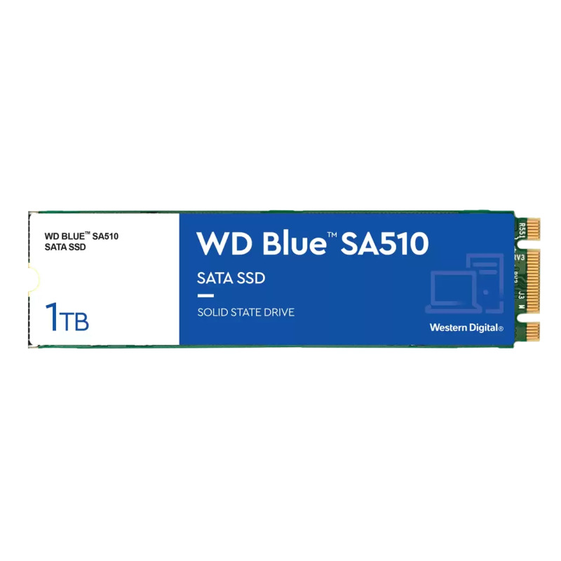 UNIDAD DE ESTADO SOLIDO SSD INTERNO WD BLUE 1TB M.2 2280 SATA3 6GB/S LECT.560MBS ESCRIT.520MBS PC LAPTO MINIPC 3DNAND WDS100T3B0B