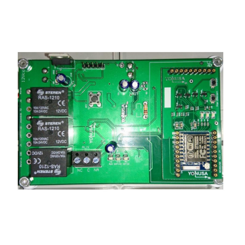 YONUSA MWFLITE - Modulo Wifi Lite compatible con todos los energizadores Yonusa, Uso con aplicación gratuita Yonusa 2.0 compatible con sistemas iOS y Android para notificaciones de eventos/ Estándar 802.11 b/g/n/ 1 salida auxiliar