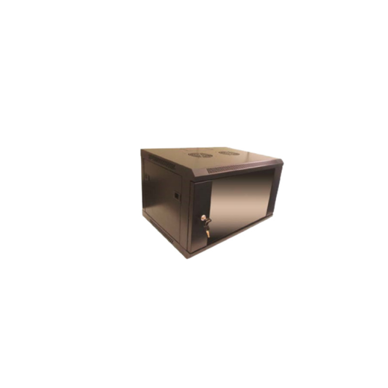 SBETECH GNLPAR6URP - Gabinete de pared 6UR/ 600mm de ancho/ 600 mm de profundidad Puerta delantera de cristal templado/ Cerradura y llaves