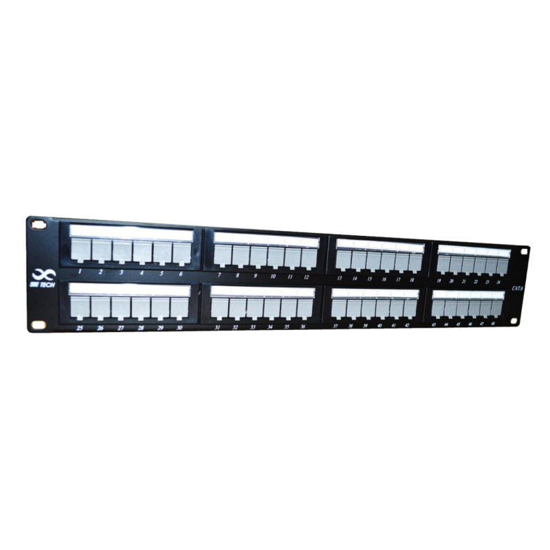 SBETECH PPC648P - Panel de parcheo categoría 6/ 48 puertos / Estándares ANSI/TIA 568-C.2 / ISO 11801 2a Edición / Producto Certificable