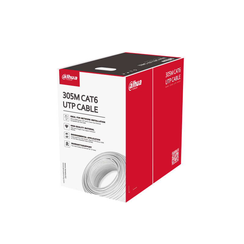 DAHUA DH-PFM920I-6UN-C - Bobina de Cable UTP 100% Cobre/ Cat 6/ Color Azul / Interior/ 305 Metros/ Ideal para Redes y Video/