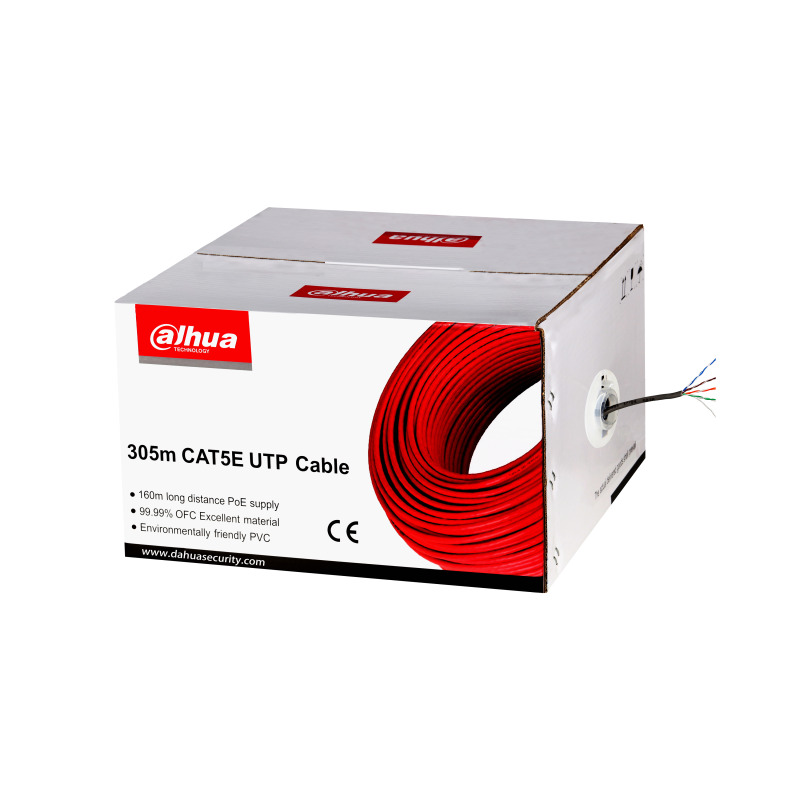 DAHUA DH-PFM920I-5EUN-C-V2-100 - Bobina de 100 Mts de Cable UTP Cat5e/ 100% Cobre/ Color Blanco/ Ideal para Video y Redes/ 