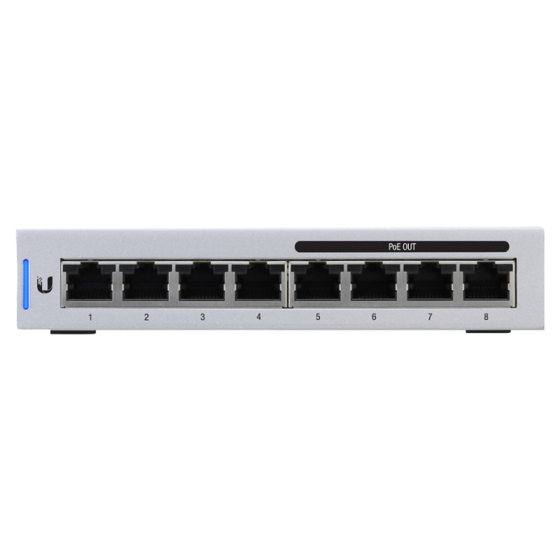 Switch UniFi Administrable capa 2 de 8 puertos Gigabit 4 Puertos Gigabit PoE 8023af y 4 puertos Gigabit ethernet 60W