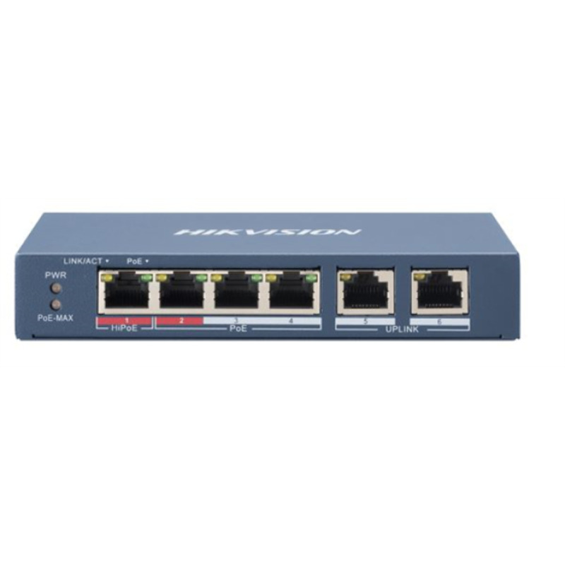 Switch PoE / No Administrable / 3 Puertos 10/100 Mbps 8023 af/at 30 W  1 Puerto 10/100 Mbps HiPoE 60 W / 2 Puertos 10/100 Mbps Uplink / Modo Extendido hasta 300 Metros / 60 W