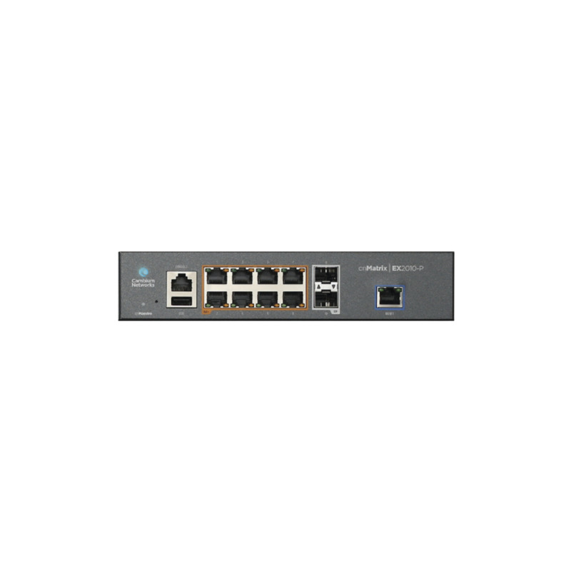 Switch cnMatrix EX2010P capa 3 de 10 puertos8 PoE Gigabit 8023af/at 2 SFP 1 consola 1 MNGMT 1 USB  administración desde la Nube MXEX2010PXAU