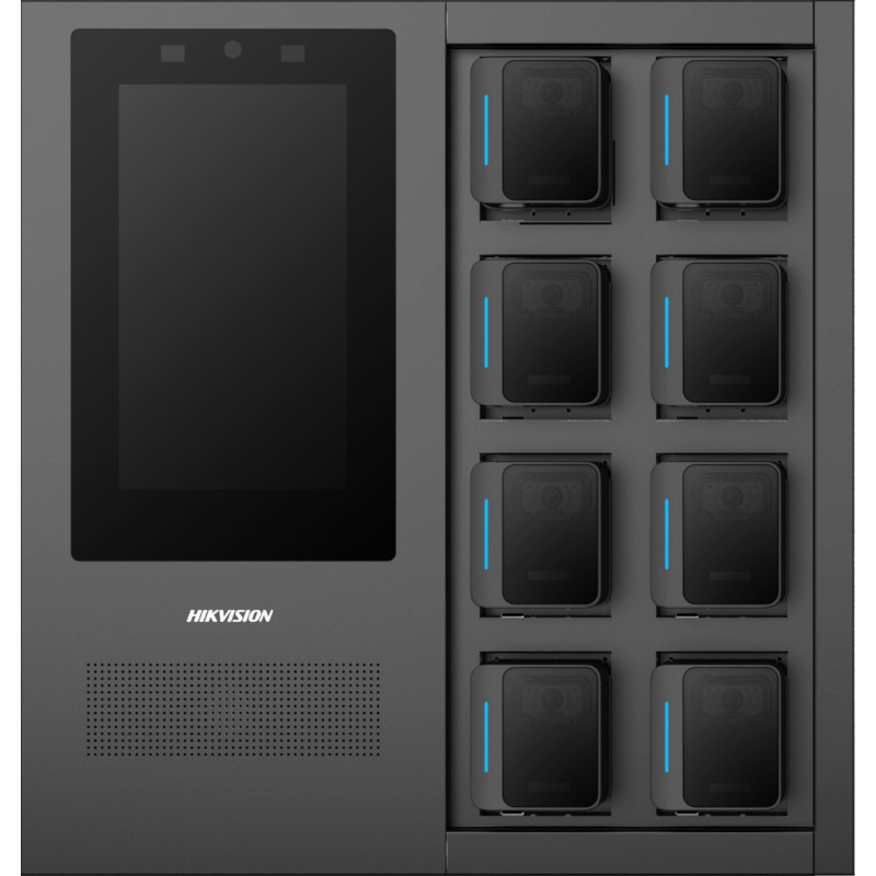 Estación de Carga y Respaldo de Información para Bodycam HIKVISION / Acceso por Reconocimiento Facial / Incluye 1 HDD de 2 TB