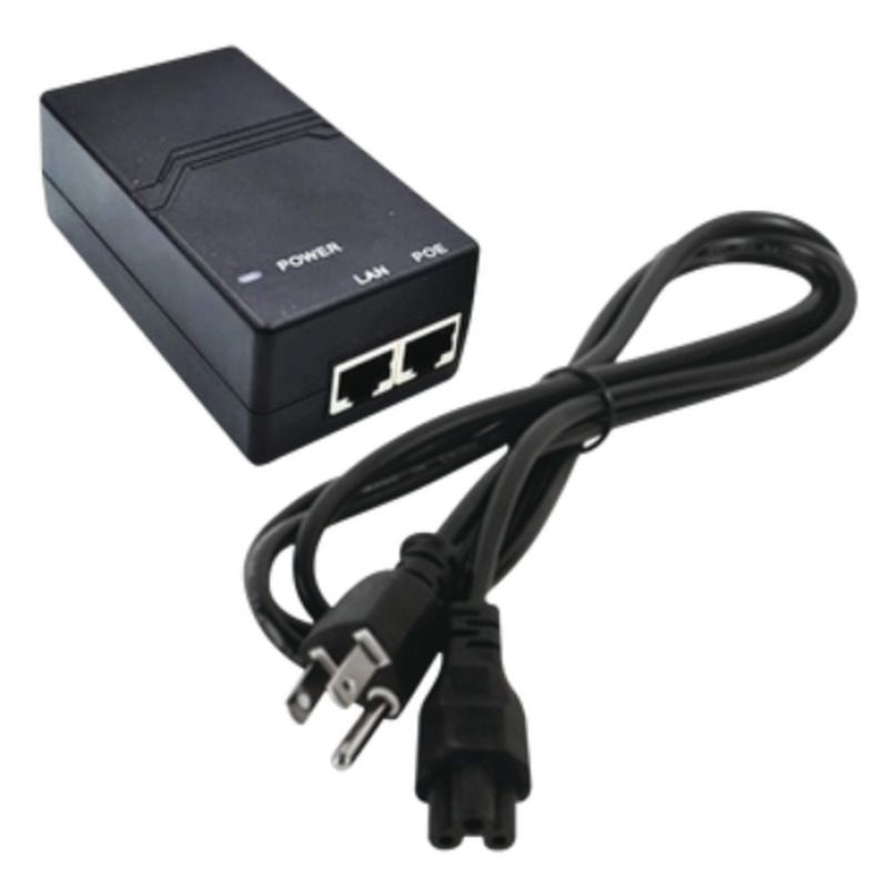 Inyector PoE estándar 8023at Gigabit 53 V  06 A  30w