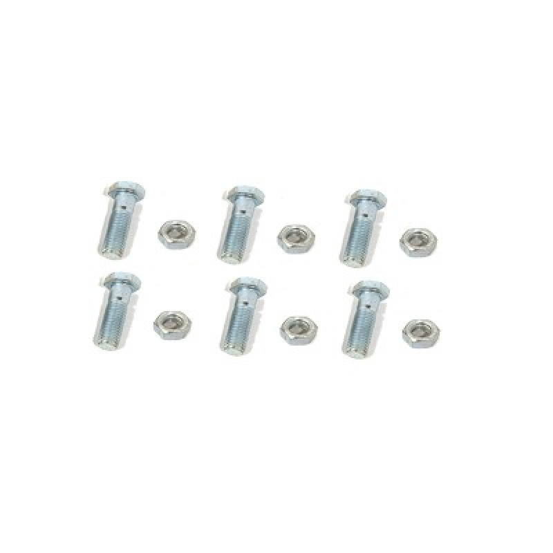 Paquete de 6 tornillos y tuercas de acero inoxidable 3/8 x 2