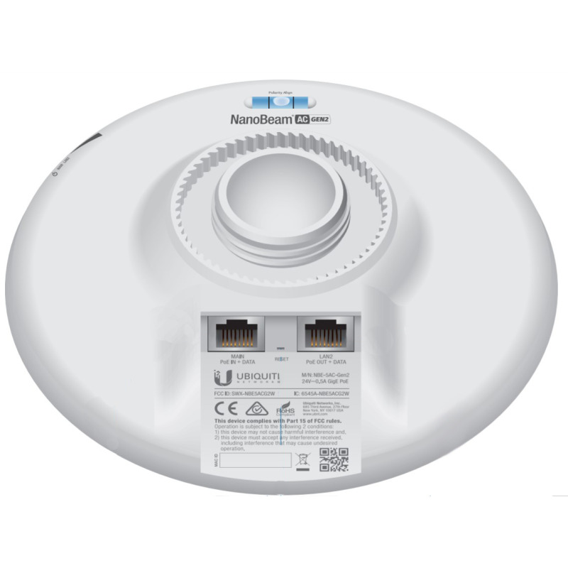 NanoBeam airMAX AC GEN2 CPE hasta 450 Mbps 5 GHz  5150  5875 MHz con antena integrada de 19 dBi image 20