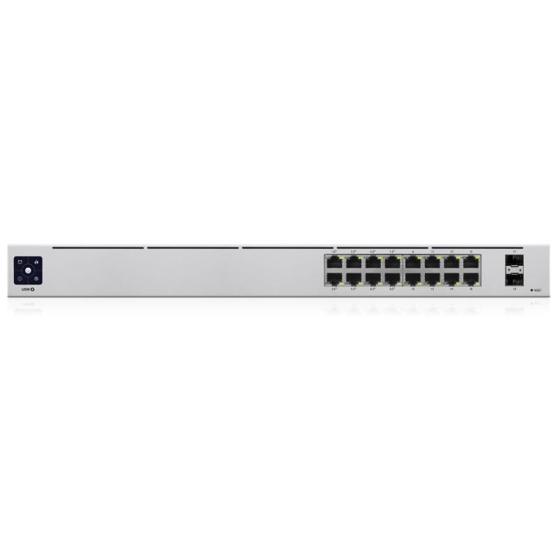 UniFi Switch USW16POE Gen2 Capa 2 de 16 puertos 8 puertos PoE 8023af/at  8 puertos Gigabit  2 puertos 1G SFP 42W pantalla informativa image 5