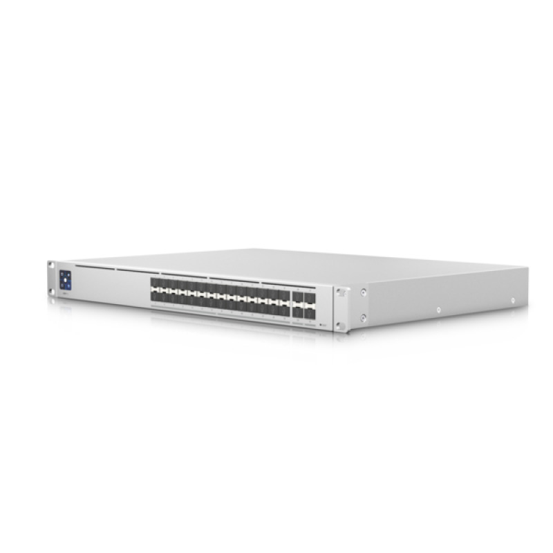 UniFi Switch PRO Aggregation Capa 3 para fibra óptica con 28 puertos SFP 10G y 4 puertos SFP28 25G pantalla informativa