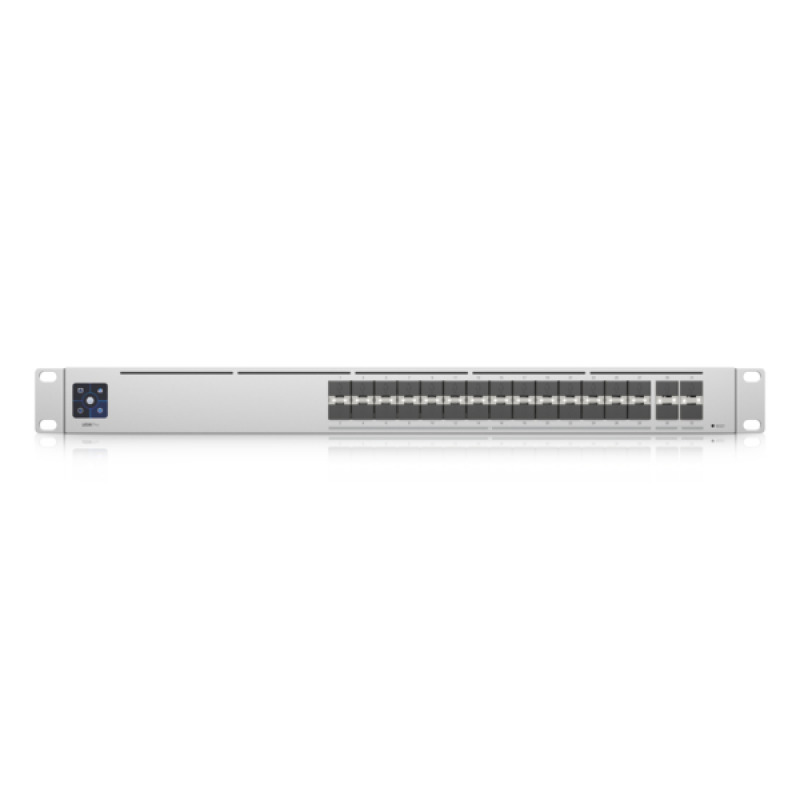 UniFi Switch PRO Aggregation Capa 3 para fibra óptica con 28 puertos SFP 10G y 4 puertos SFP28 25G pantalla informativa image 6