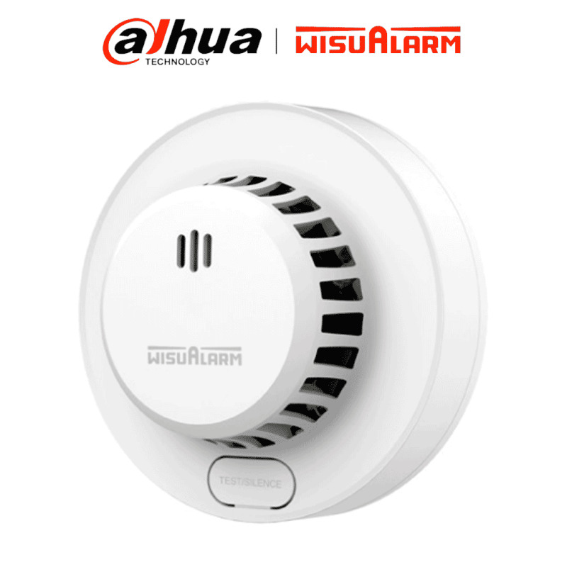 DAHUA WISUALARM DHI-HY-SA13A - Detector de humo Standalone (Autónomo), Sonido de alarma de 85dB, Cuenta con un botón de prueba y silencio, Batería reemplazable, Cobertura de 20-40 m², Alarma visual y sonora #LoNuevo #Wisualarm