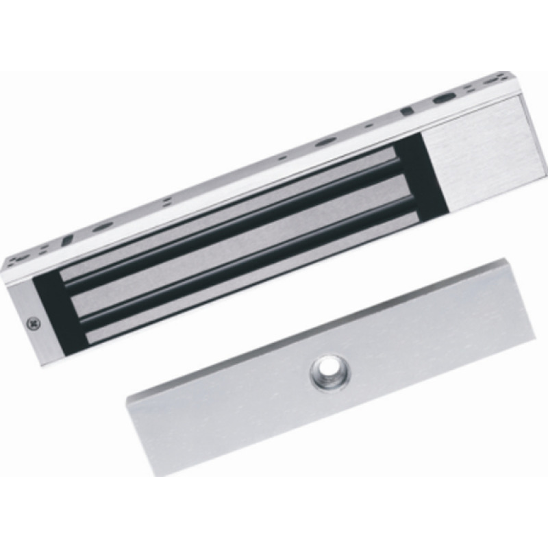 Chapa Magnética de 617 Lbs 280 Kg / Montaje en Puerta Normal o de Vidrio / Certificado CE /  Uso en Interior / Indicador LED / Magnetismo Antiresidual