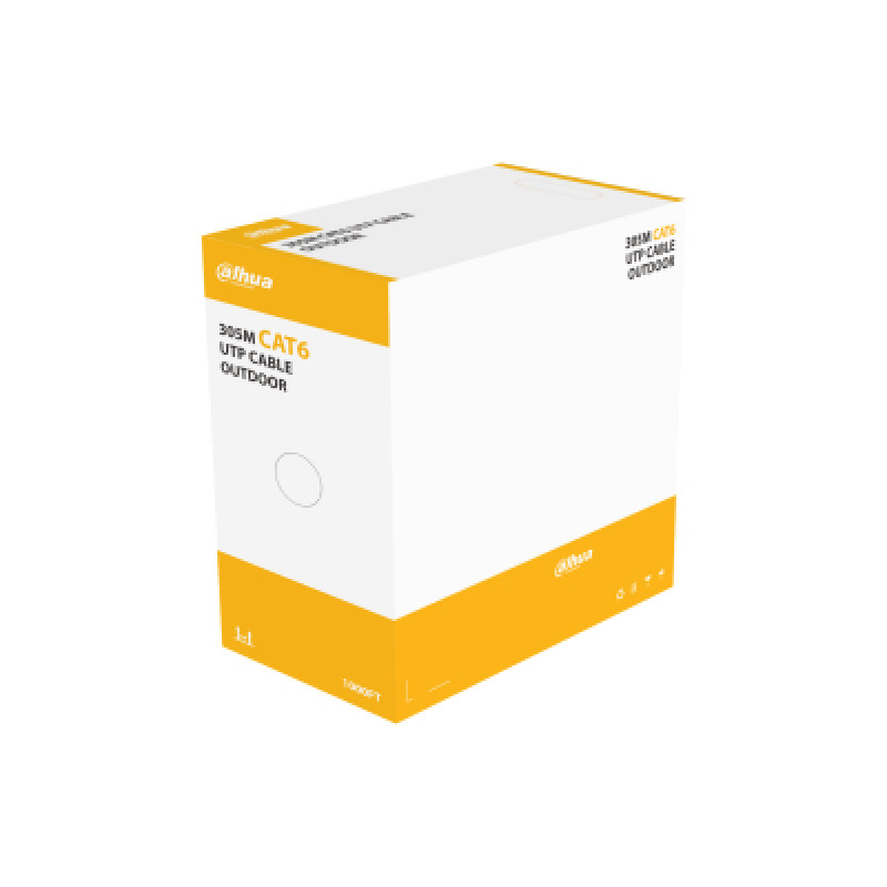 DAHUA DH-PFM920-6U - Bobina de Cable UTP para Exterior Cat6/ 100% Cobre/  Color Negro/ Cubierta Exterior MDPE/ Cumple con Estandares ANSI/TIA 568-C.2/ RoSH/ Retardante de Flama/ #LoNuevo