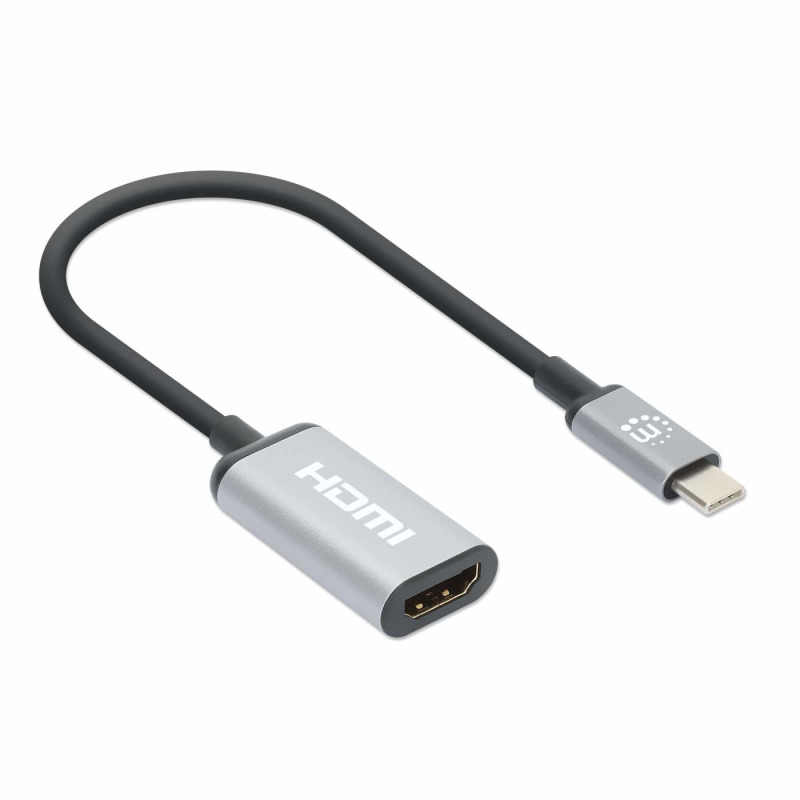 MANHATTAN 153706 - Adaptador USB-C a HDMI 4K@60Hz Convertidor USB 3.2 Tipo-C Macho a HDMI Hembra, Activo, Aluminio, Negro image 6