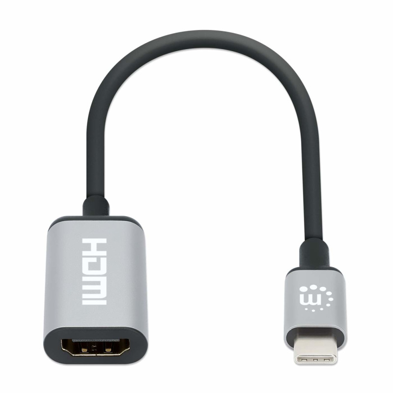 MANHATTAN 153706 - Adaptador USB-C a HDMI 4K@60Hz Convertidor USB 3.2 Tipo-C Macho a HDMI Hembra, Activo, Aluminio, Negro image 7