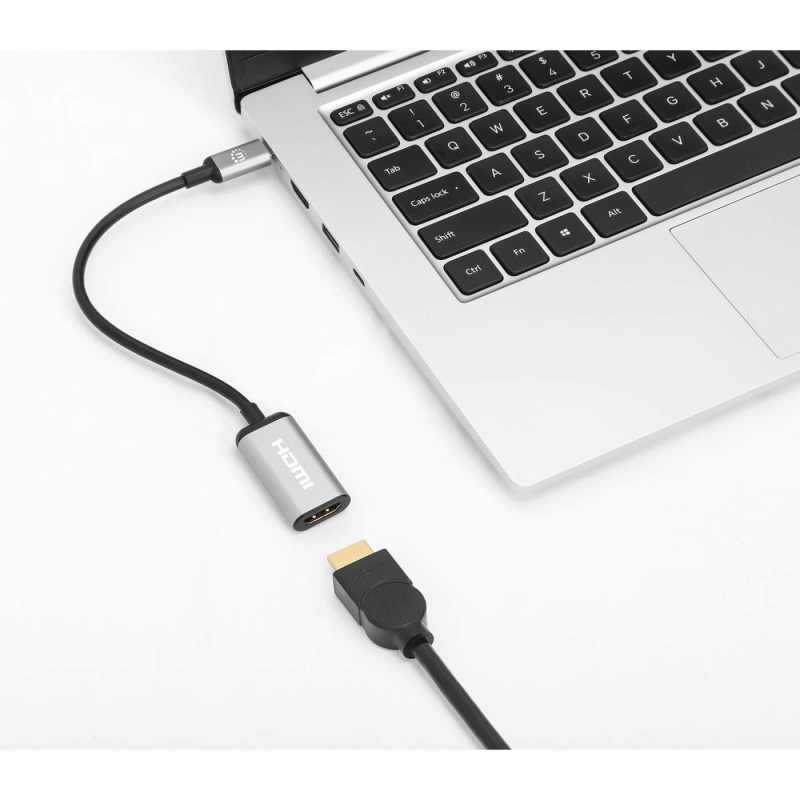 MANHATTAN 153706 - Adaptador USB-C a HDMI 4K@60Hz Convertidor USB 3.2 Tipo-C Macho a HDMI Hembra, Activo, Aluminio, Negro image 11