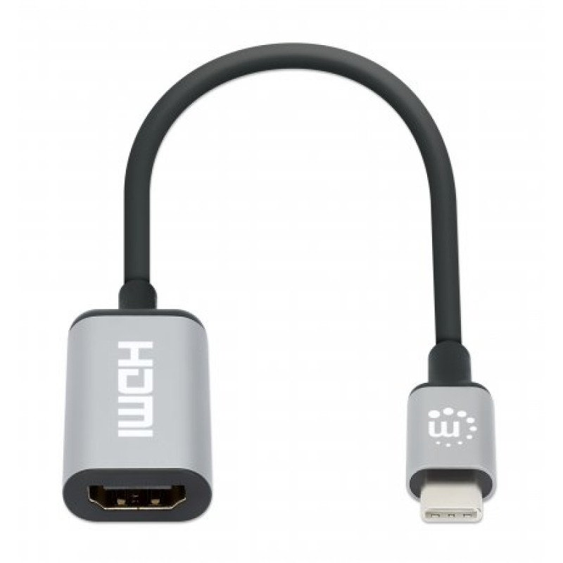 MANHATTAN 153706 - Adaptador USB-C a HDMI 4K@60Hz Convertidor USB 3.2 Tipo-C Macho a HDMI Hembra, Activo, Aluminio, Negro image 8