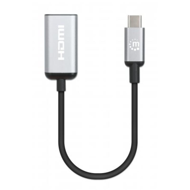 MANHATTAN 153706 - Adaptador USB-C a HDMI 4K@60Hz Convertidor USB 3.2 Tipo-C Macho a HDMI Hembra, Activo, Aluminio, Negro image 9
