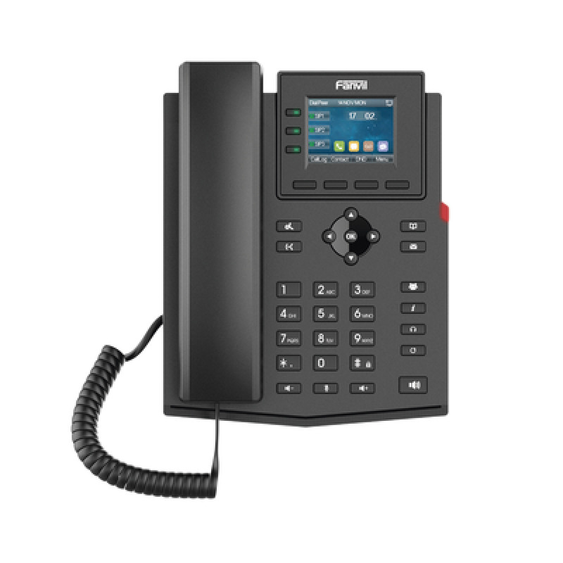 Teléfono IP WiFi empresarial para 4 líneas SIP con pantalla LCD de 24 pulgadas a color Opus y conferencia de 3 vías PoE