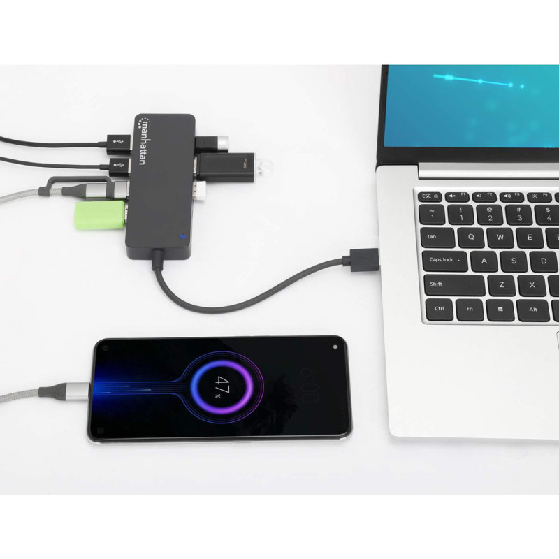 HUB USB,MANHATTAN,168403, V3.2  7 PTOS A SIN FUENTE, 5GBPS image 8