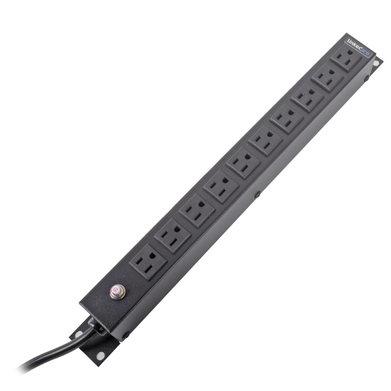 Tomacorriente Horizontal PDU de 10 Contactos NEMA 515R Rack 19 1UR Voltaje Entrada/Salida 120Vca/15A