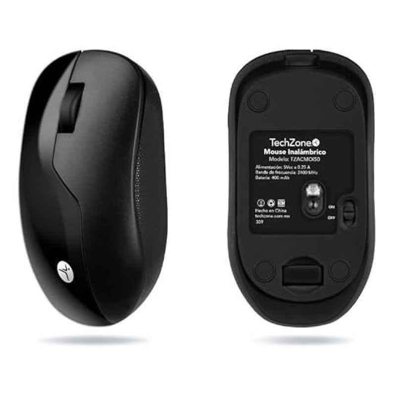 MOUSE TECHZONE TZACMOI50 RECARGABLE INALAMBRICO ALTA PRESICION 1200 DPI 2.4 GHZ NEGRO