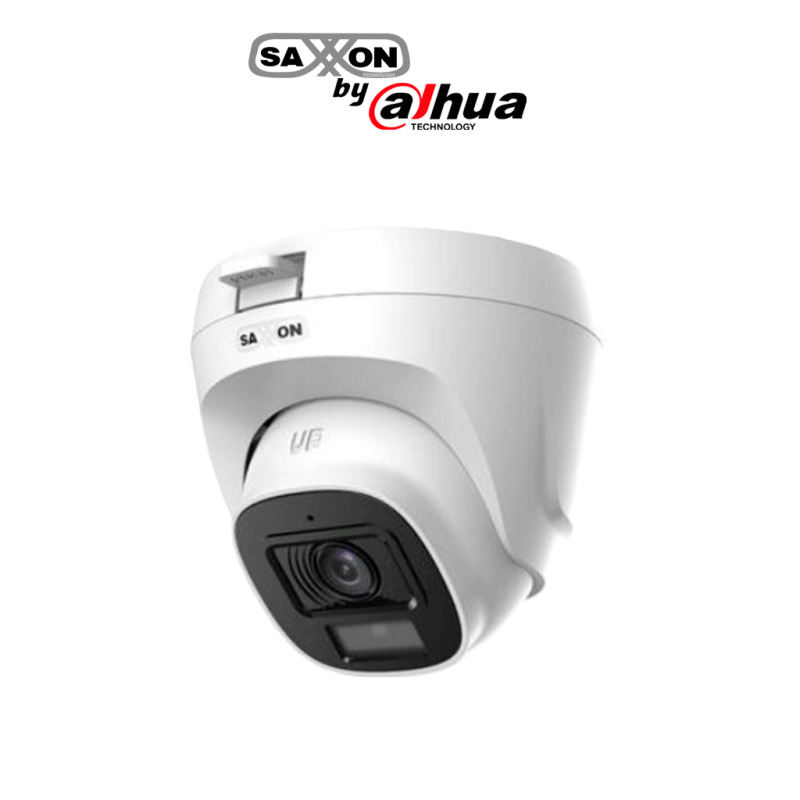 SAXXON SUA-HAC-T20P-0280B- Cámara Turret de 2 Megapíxeles/ Lente de 2.8 mm con Visión de Apertura de Hasta 100°/ Fabricada en Plastico de Alta Duración/ IR de Hasta 20m de Visualización/ Fácil Instalación