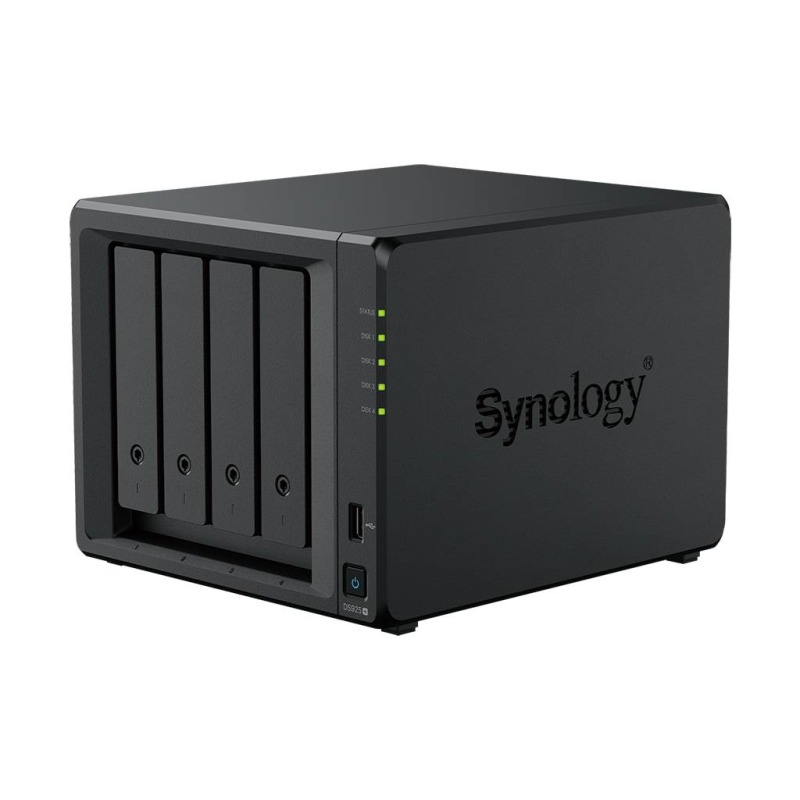 NAS SYNOLOGY DS925+ /4 BAHIAS NUCLEO CUADRUPLE 2.2 GHZ/ HASTA 80 TB, 4GB DDR4 AMPLIABLE HASTA 32GB/ 2 PTOS LAN 2.5GBE/USB 3.2 X 2/ HOT SWAP/ SOPORTA M.2 2280 NVME SSD/ NO INCLUYE DISCOS AMD RYZEN V15