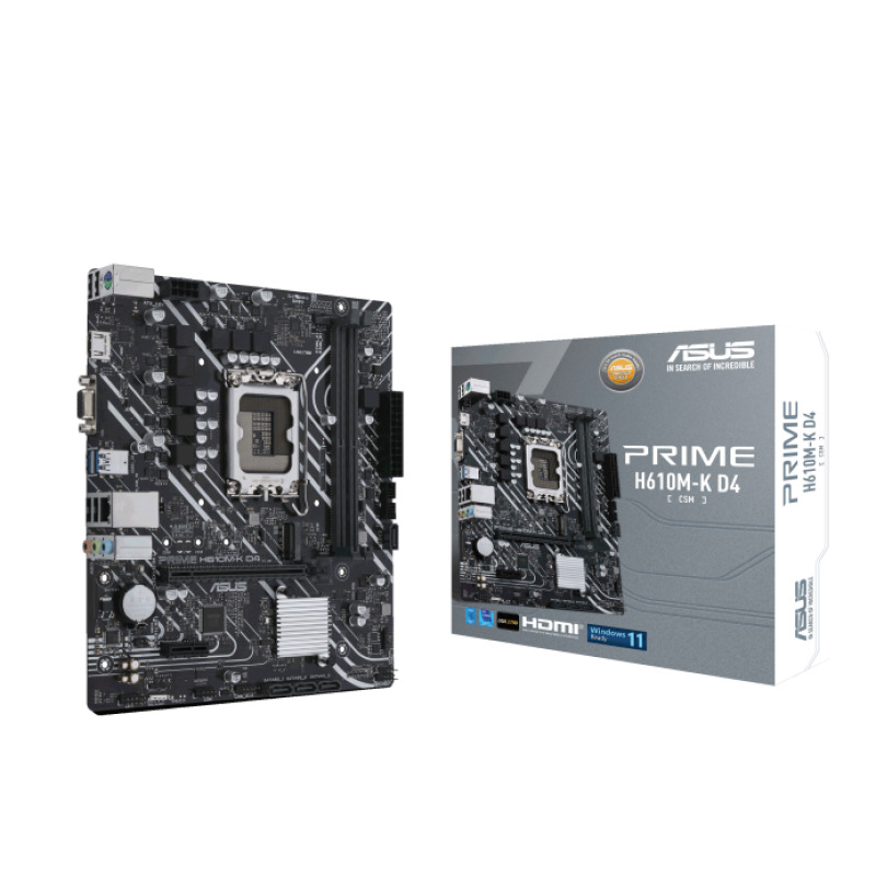 MOTHERBOARD ASUS (PRIME H610M-K D4-CSM) SOCKET 1700 12A,2*DDR4,HDMI,VGA,PCIE-4.0,MICRO ATX