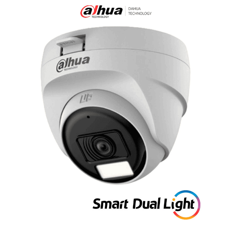 DAHUA HAC-T1A21N-U-IL-A - Cámara Domo de 2 Megapíxeles/ Lente de 2.8 mm Apertura Hasta 100°/ Iluminación Dual Inteligente Hasta 25Mts con IR & 20Mts Luz Calida/ Micrófono Integrado/ Policarbonato/ #LoNuevo