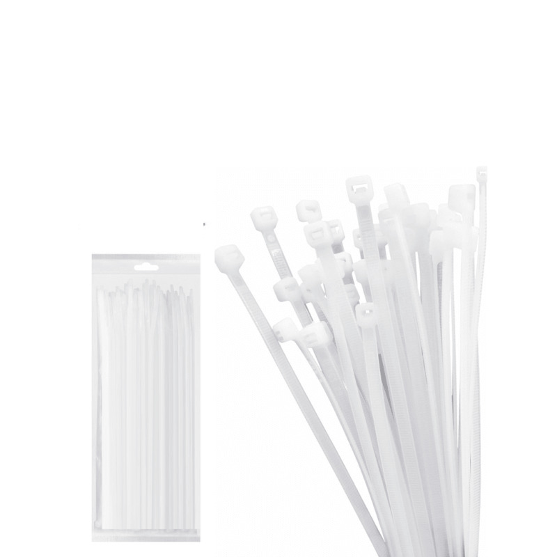 TCE LMG-SZS3X100B - Cincho de Nylon Color Blanco, Bolsa con 100 piezas, Medida 2.5mm Ancho X 100mm Largo, Certificación UL 94V-2