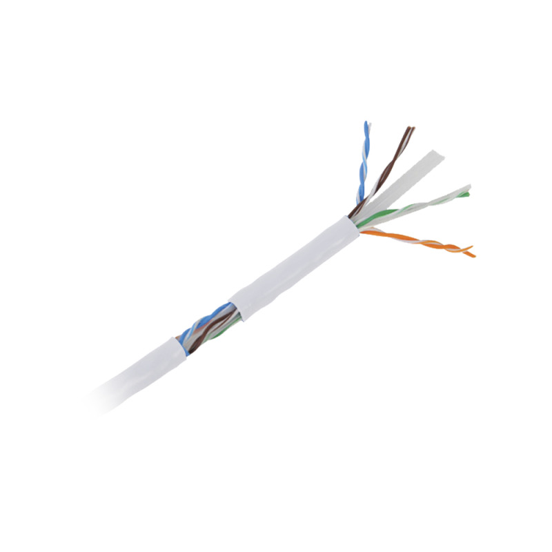 Bobina de Cable UTP de 305 m 1000 ft Cat6 aleación de Cobre y Aluminio CCA color blanco Uso exclusivo interior image 4