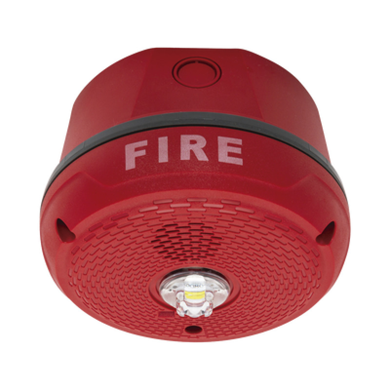 Sirena con Lámpara LED Estroboscópica / Montaje en Techo / Nivel de Candelas Seleccionable / Color Rojo / Nuevo Diseño Moderno y Elegante / Menor Consumo de Corriente / Uso exterior