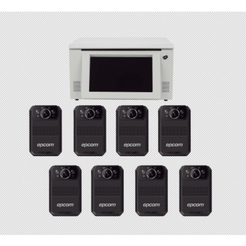 Kit de descarga simultanea para Bodycam | Estación de descarga XMRA8R3 | 8 X Bodycam  XMRR3