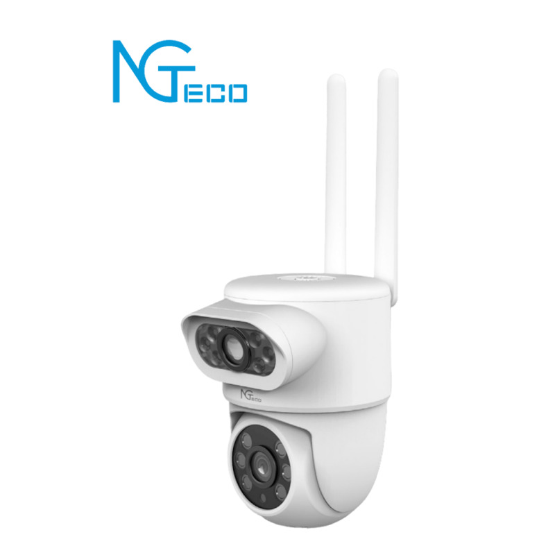 NGTECO NGSH01C8AN- Cámara PTZ WiFi , 4MP , Lente Dual , Monitoreo 2 Áreas , Detección Humana , Audio 2 Vías ,Paneo y Tildeo ,Almacenamiento Local y en la Nube 