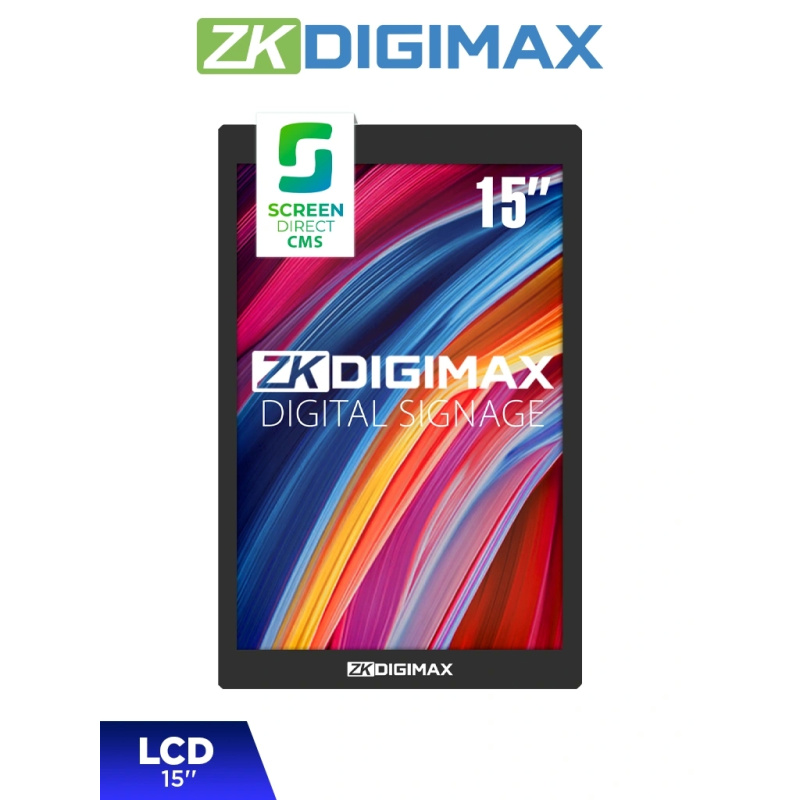 ZKTECO DG03A3W15 - Pantalla LED 15.6 Pulgadas para Publicidad Digital ,Resolución 1920 X 1080 pixeles , Android 11 , 500 Nits de Brillo , 50000 horas de vida