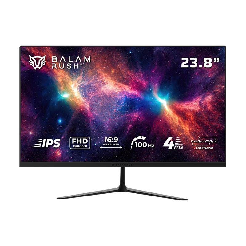 MONITOR GAMER BALAM RUSH NEBULA MNG24Y / PLANO / 23.8 PULG / PANEL IPS / FULL HD / 100 HZ / 4 MS / FREESYNC ADAPTATIVO / INCLINACION AJUSTABLE / FLICKER FREE / VESA 75 / NEGRO / BR-943062